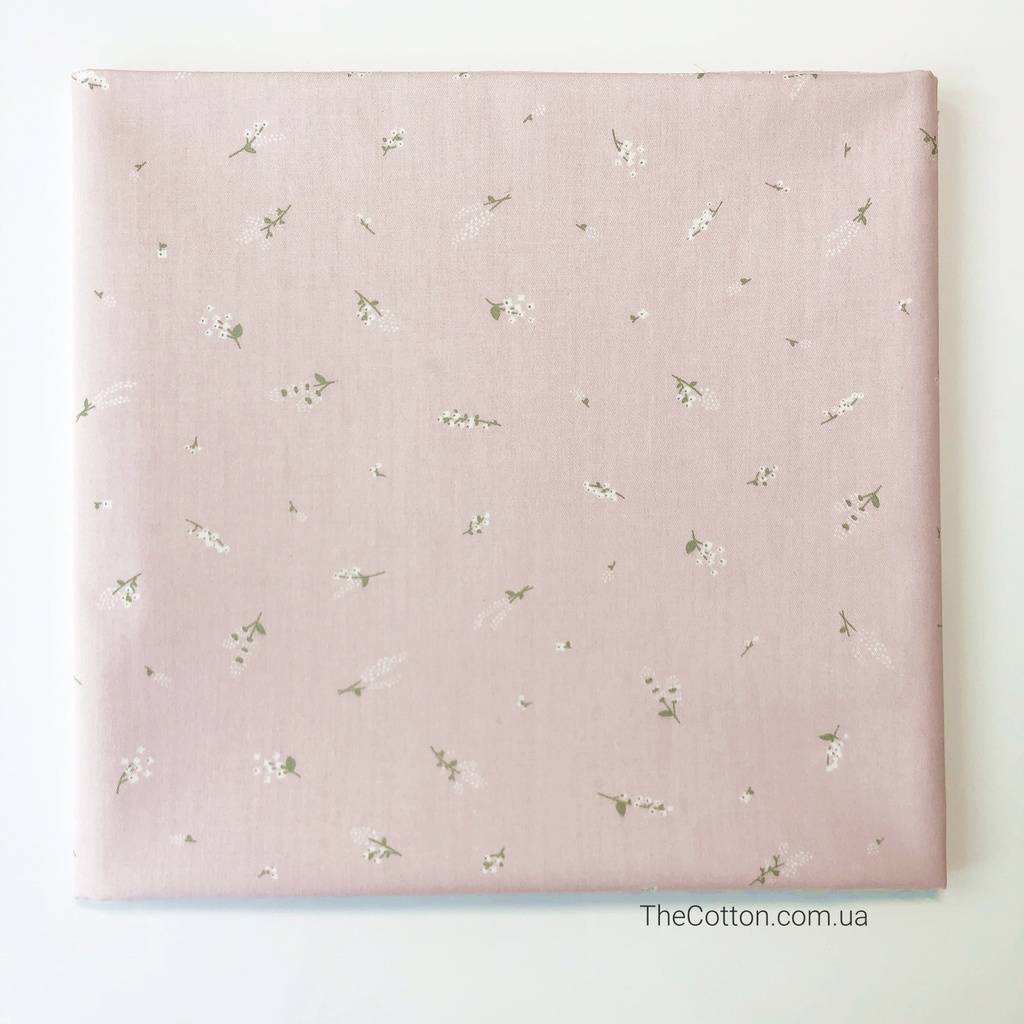 Ткань Букетики мелкие на пудрово-розовом