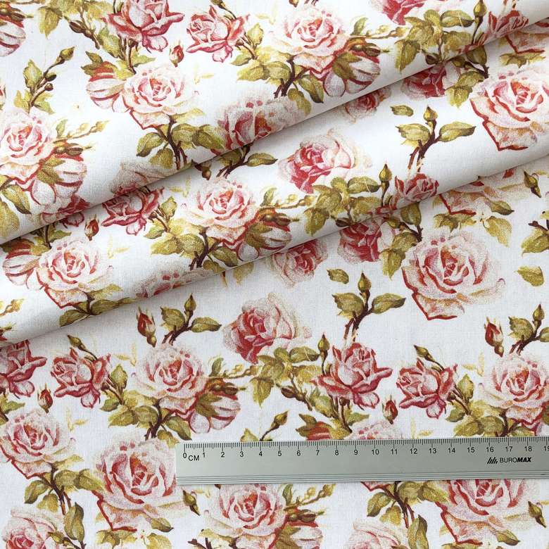 19.02. Відрізи - Коттон - Садові трояндочки з гірчичним листям