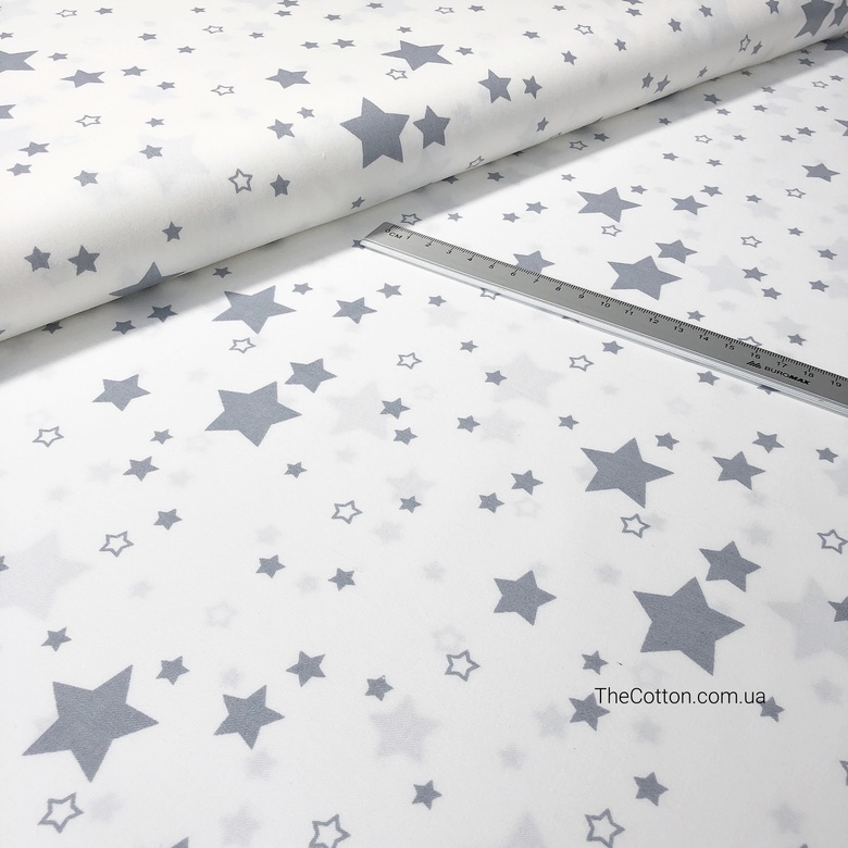 14.154.1. Сатин - Зірки різні, сірі на білому