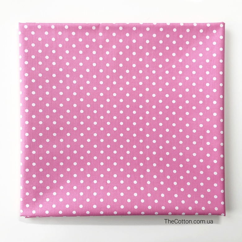 14.104.4. Бавовна Сатин - Горошок 4 мм на малиновому