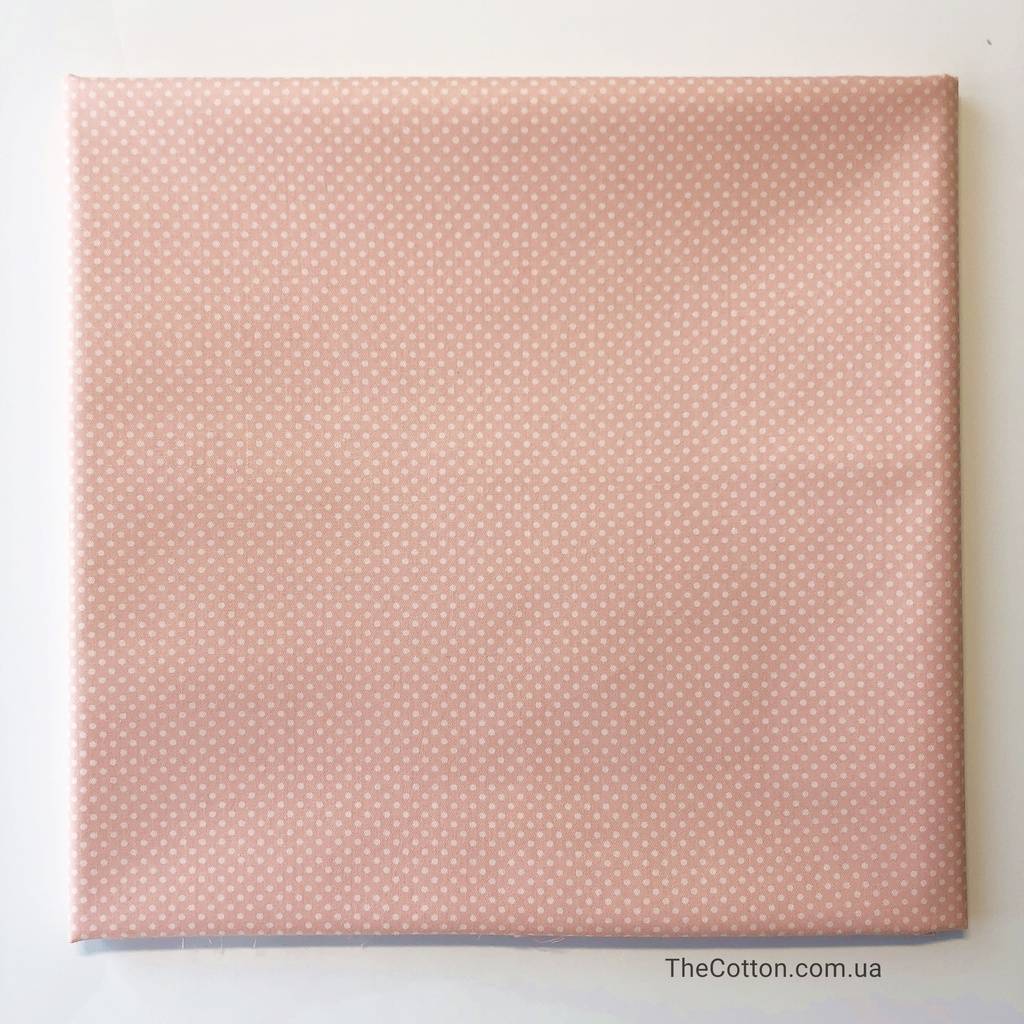 14.103.3. Відрізи бавовни - Сатин - Густий міні горошок на персиковому
