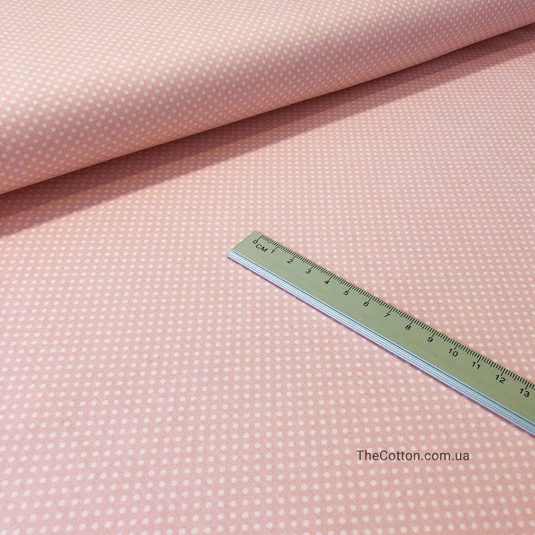 14.103.3. Бавовна Сатин - Густий міні горошок на персиковому