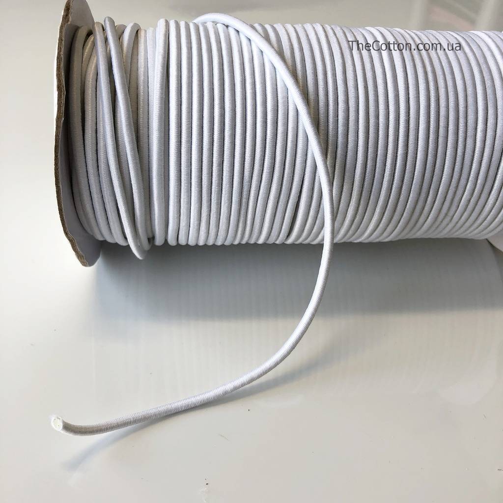 72.02.- Гумка кругла, 3 мм - біла (1 м / 10 м)