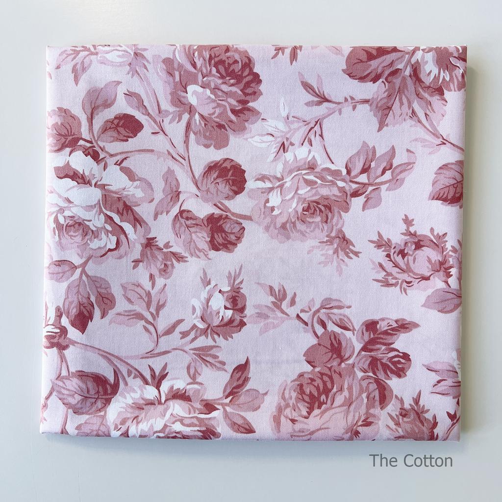 14.245.2. Відрізи бавовни – Сатин – Бордові монохромні троянди, компаньйон