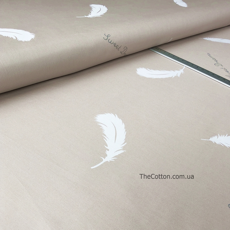 14.350. Бавовна Сатин - Пір'я Sweet dreams на кавовому