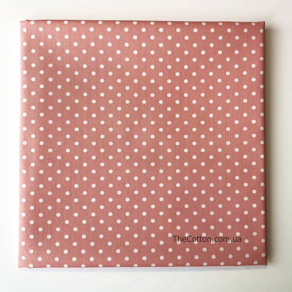 Хлопок для шитья и рукоделия - Горошек на терракотовом фоне