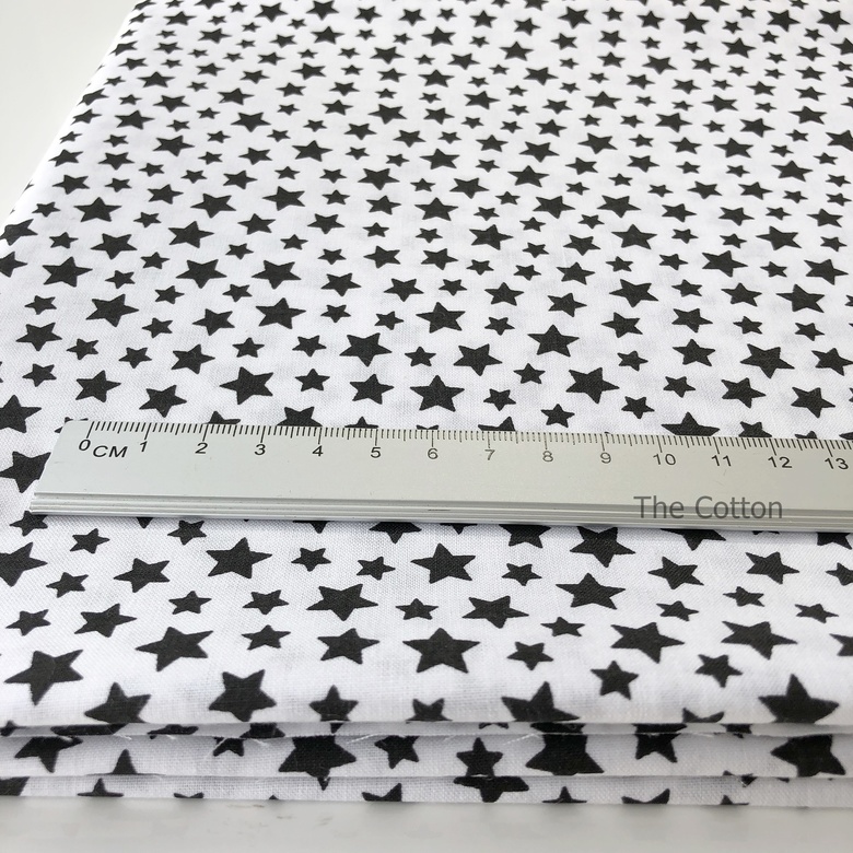 17.134.2. Відрізи бавовни - Бязь - Густі зірочки на білому