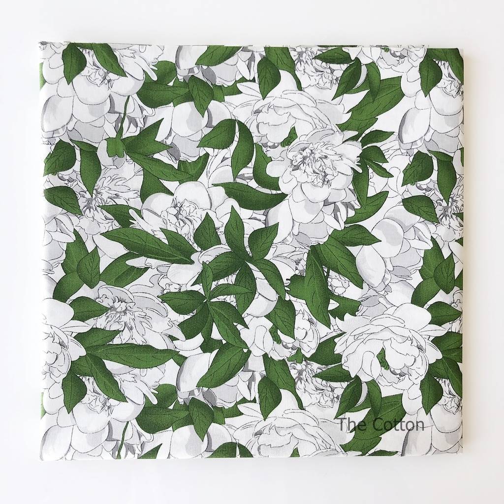 Хлопок для шитья и рукоделия - Пионы белые