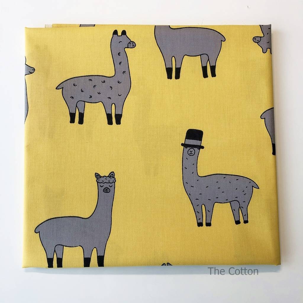 Сатин, хлопок 100% - детские ткани The Cotton Ткань Ламы на горчице