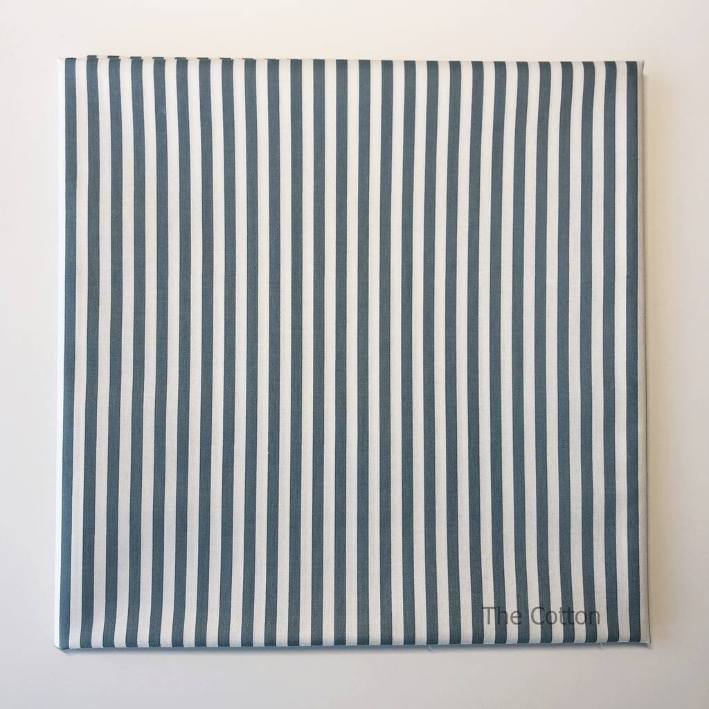 Отрез хлопковой ткани - Полоска средняя цвета морской волны