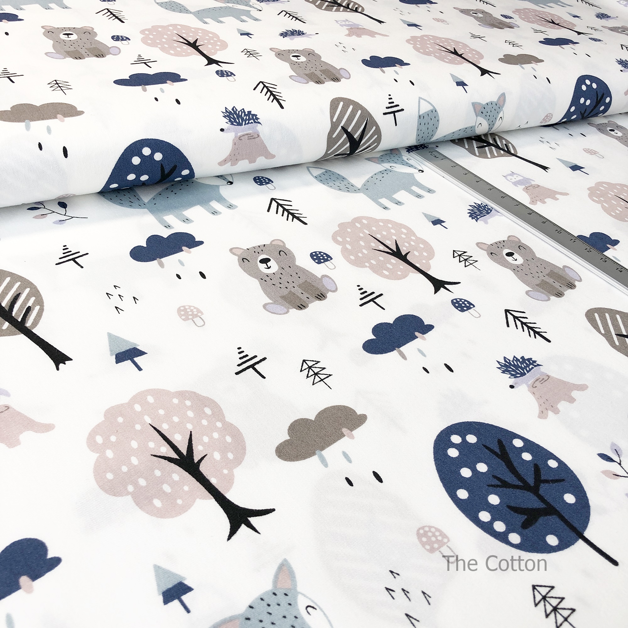 14.374.1. Бавовна Сатин - Хмарки, ведмедики та сірі лисички (Залишок 2,2 м)