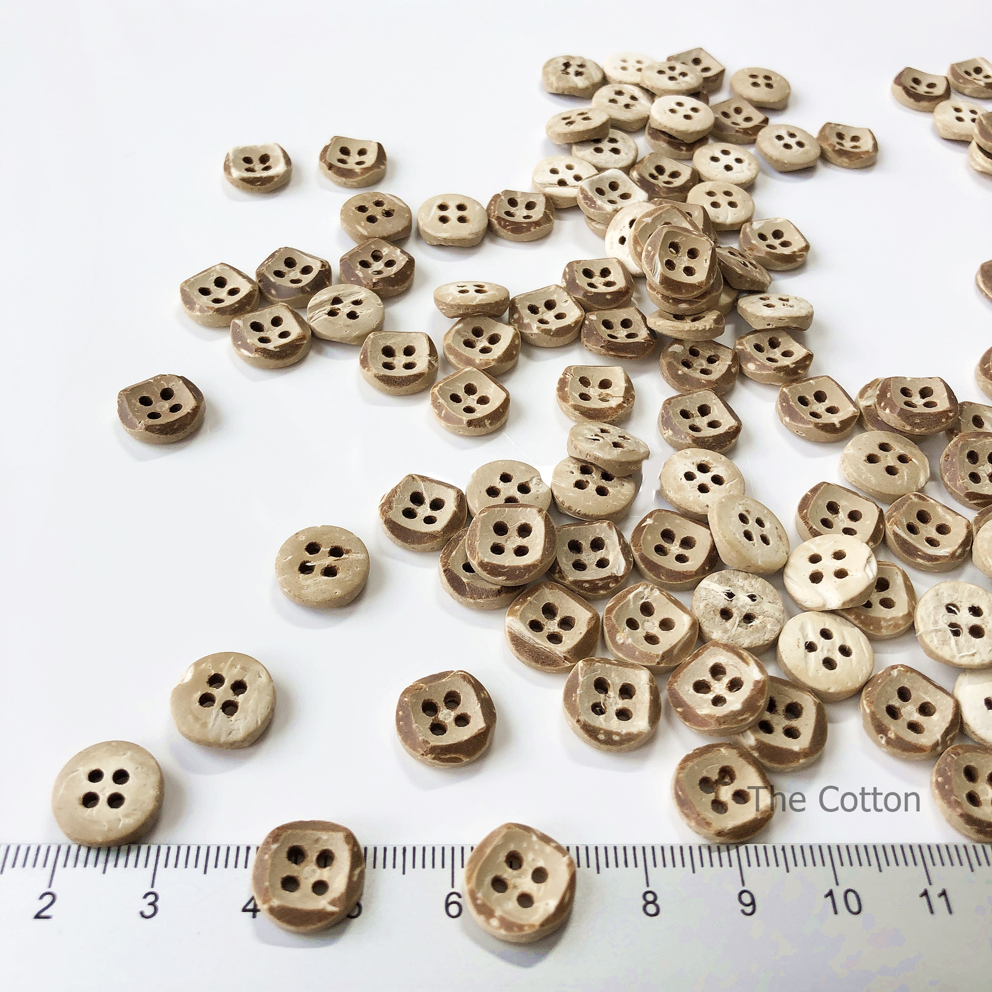 85.2.27. Ґудзики кокосові, 12 мм - Скошені грані - (10 шт.)