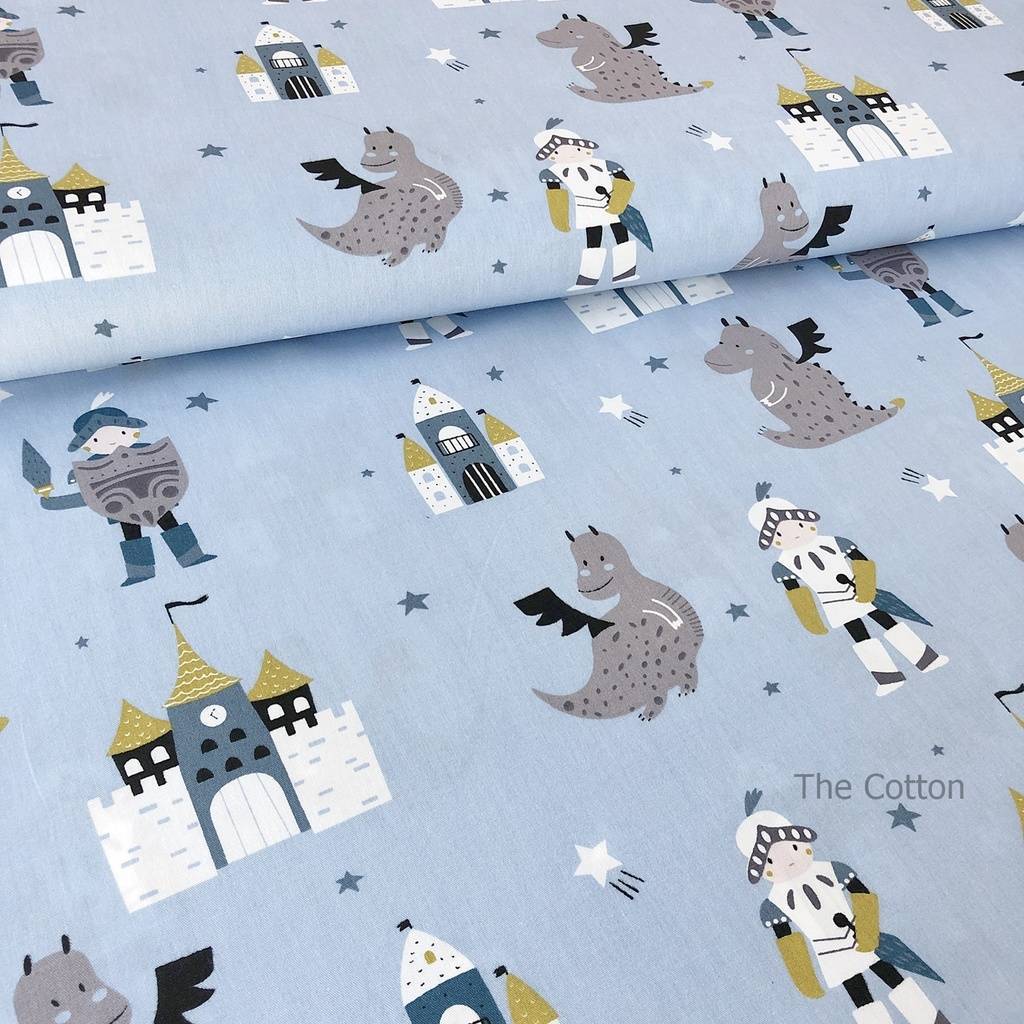 Хлопок для детского постельного белья - Рыцарь и замок