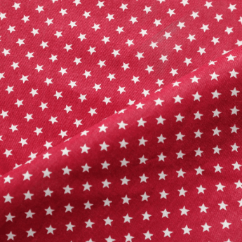 14.506.8. Бавовна Сатин - Зірочки білі на червоному