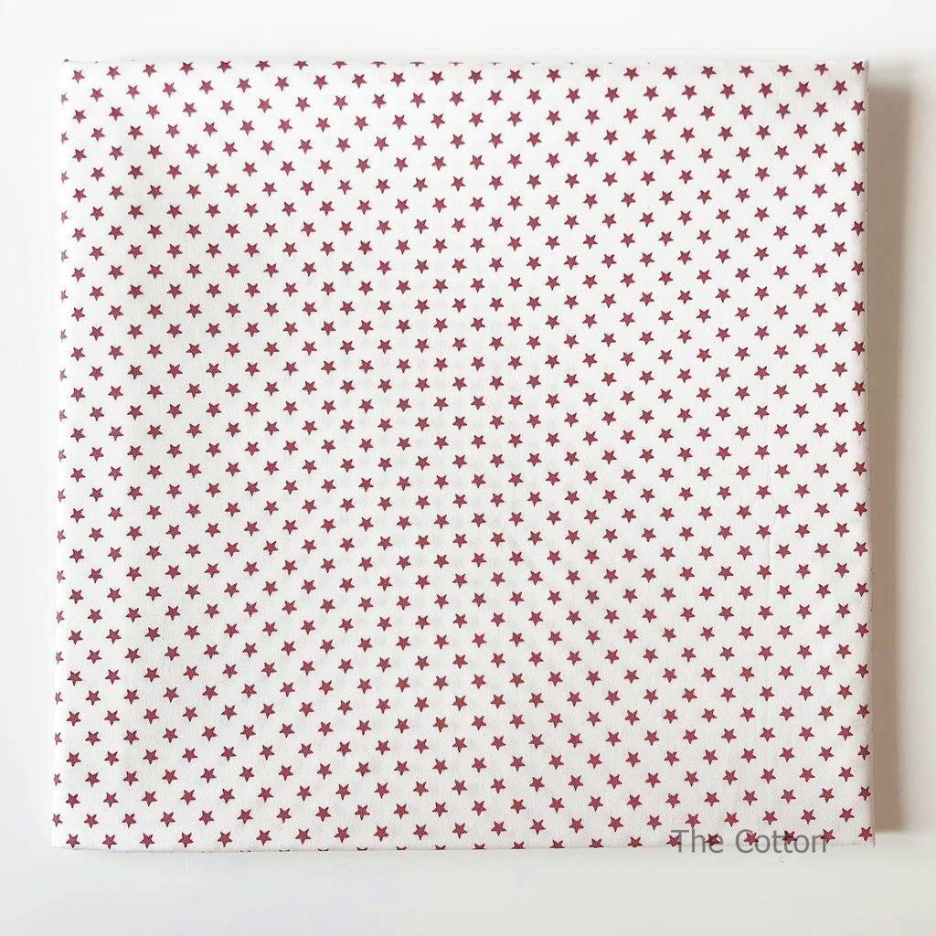 14.506.7. Відрізи бавовни - Сатин - Зірочки червоні на білому.