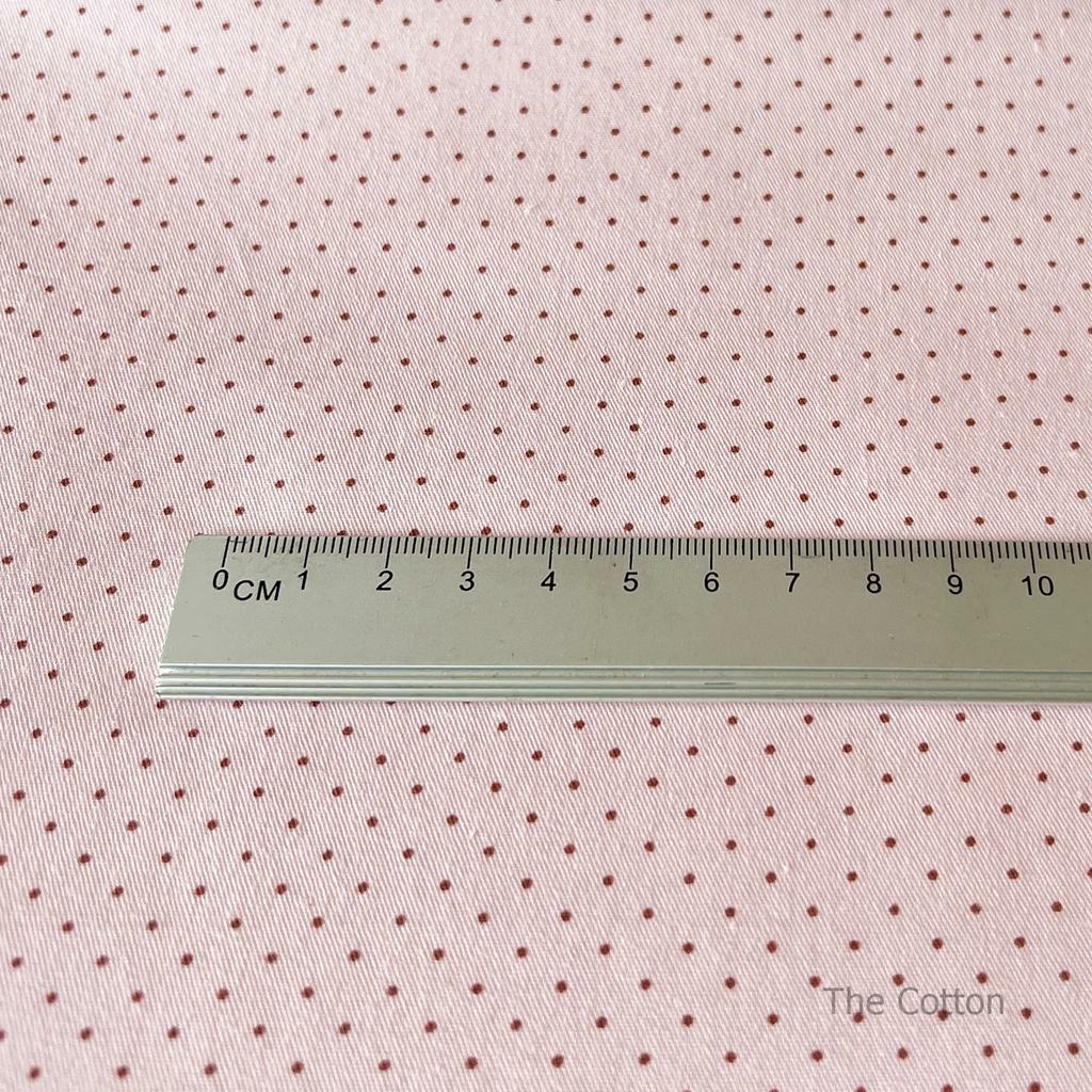 14.114.6. Бавовна Сатин - Крапки густі на світло-рожевому