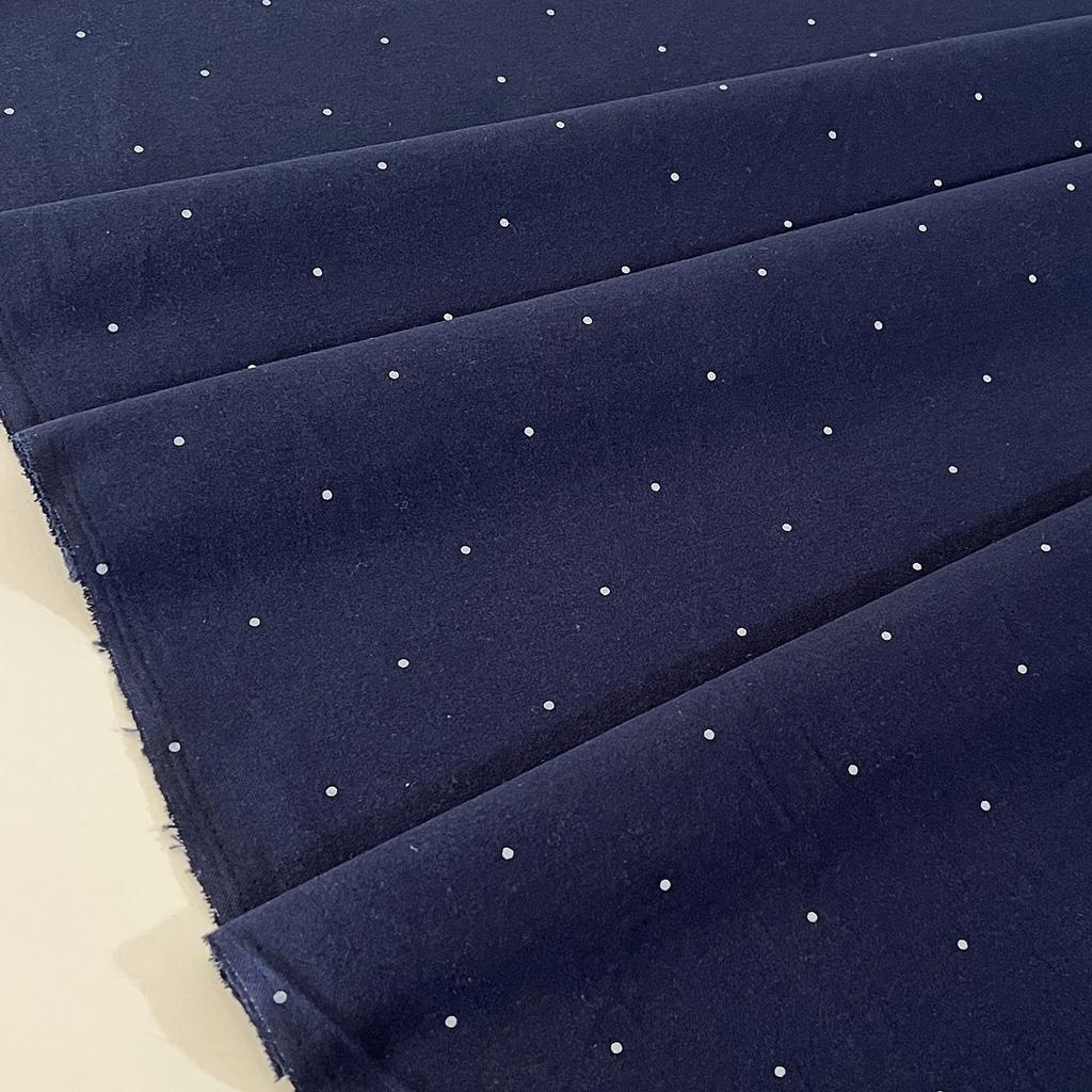 Фланель плательна - Крапки на синьому