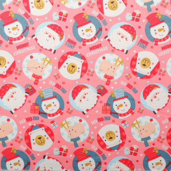 14.506.6. Відрізи бавовни - Сатин - Новорічні портрети на кораловому