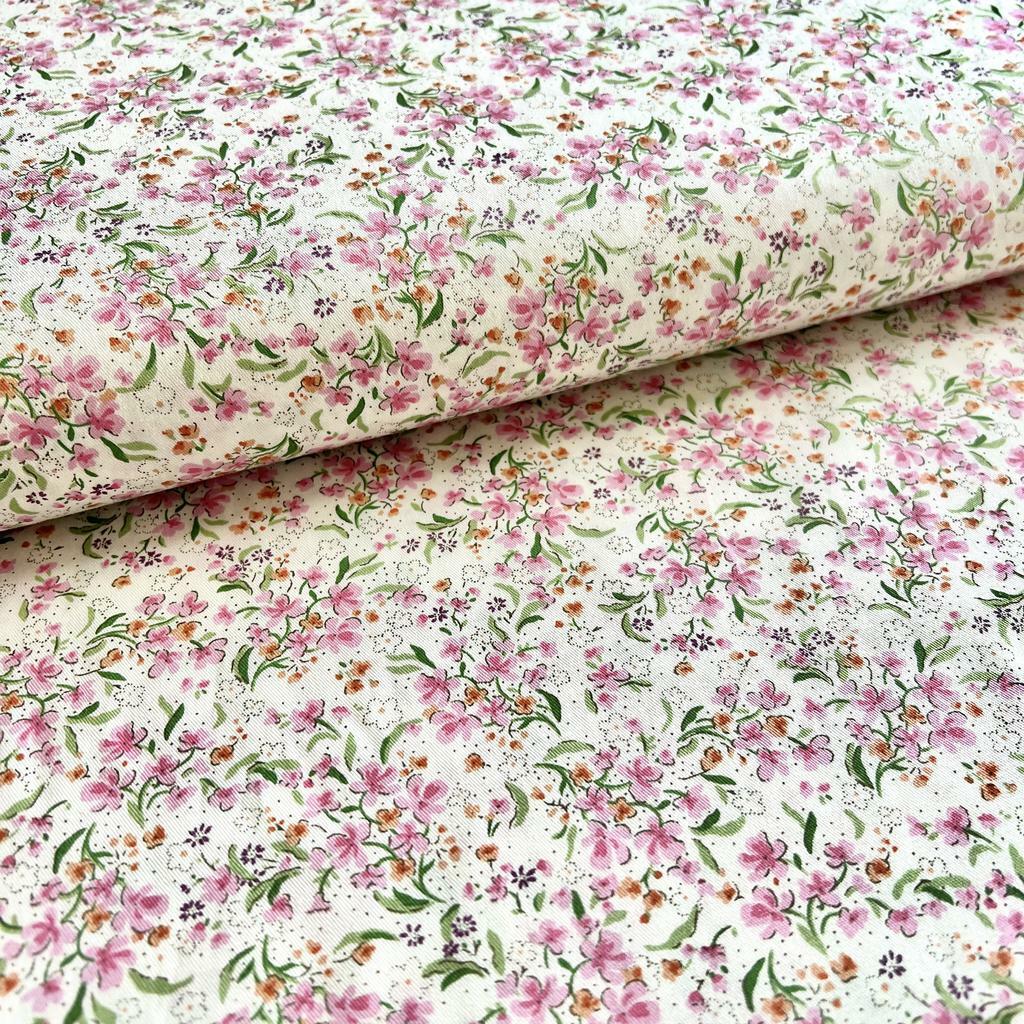 14.291.20. Бавовна Сатин - Дрібні рожеві квіти