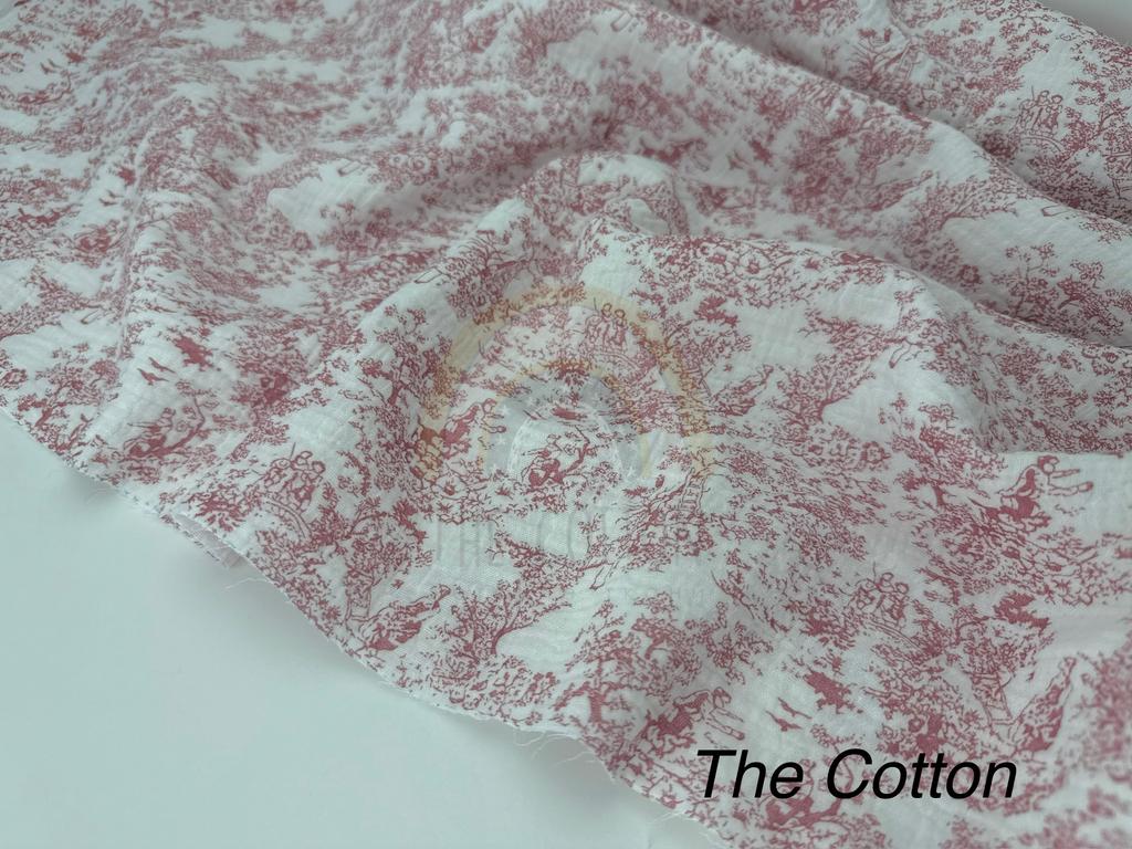 Муслін - Діор рожевий  на молочному