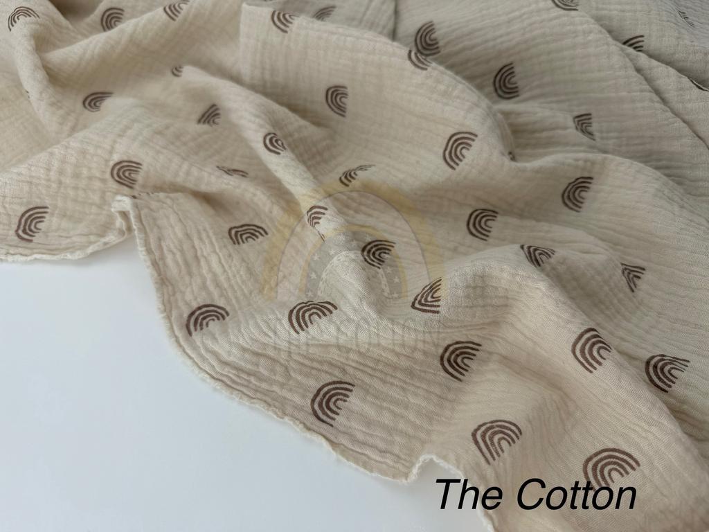 Муслін - Веселка коричнева  на бежевому