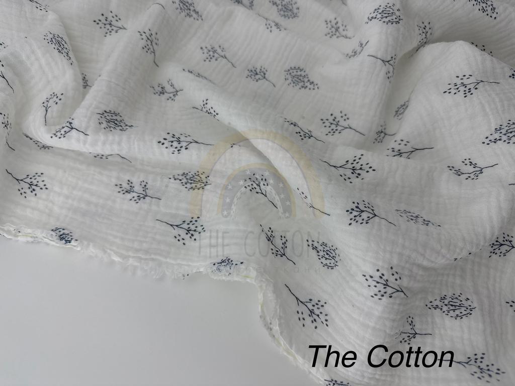 Муслін - Деревця чорні  на молочному