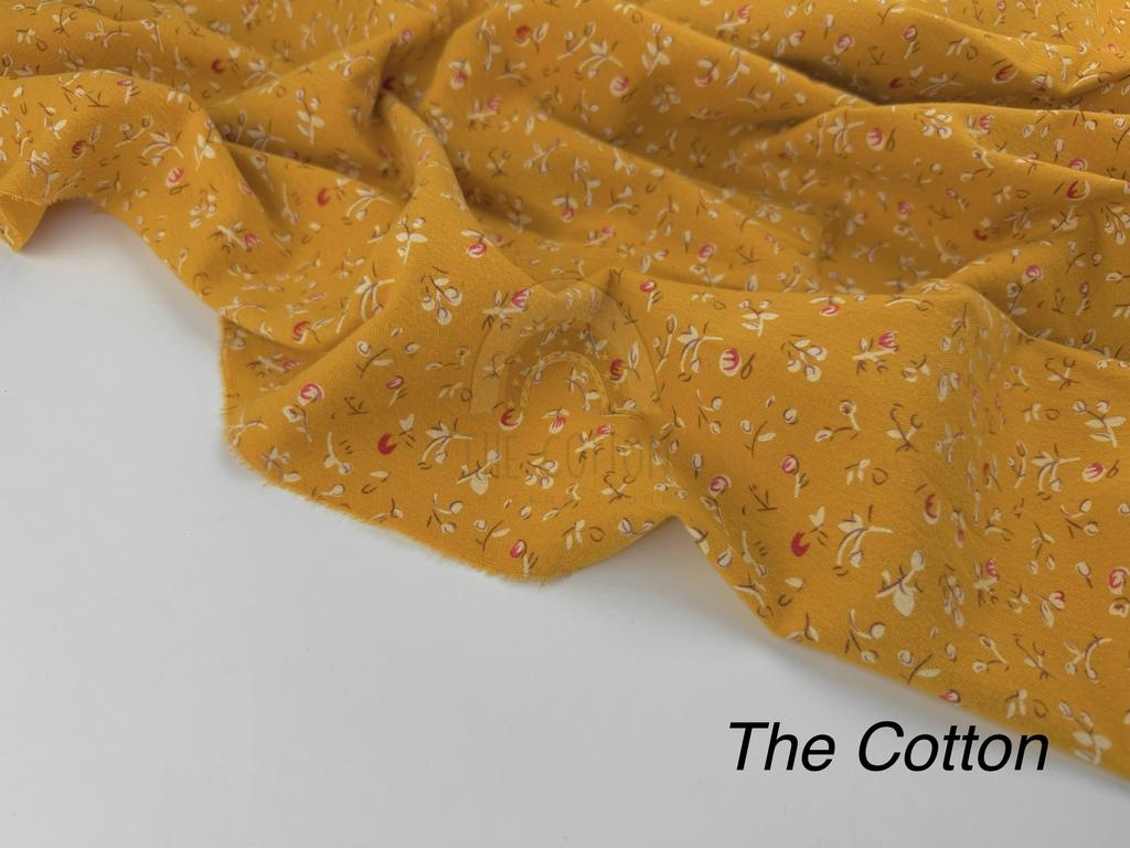 Фланель - Квіти троянди  на гірчичному