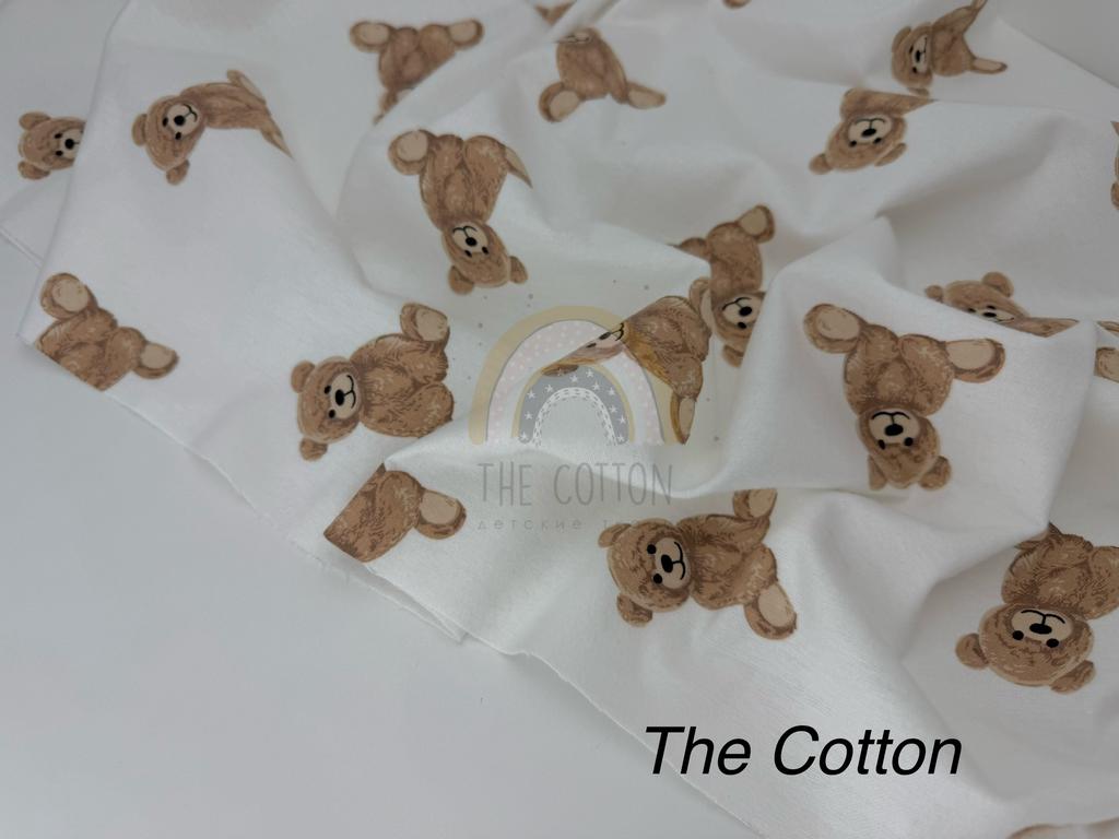 Фланель - Звірі ведмедики  на білому