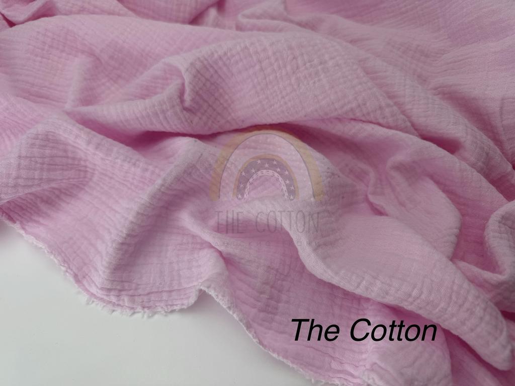 Муслін двошаровий - Однотон  світло-рожевий (16)