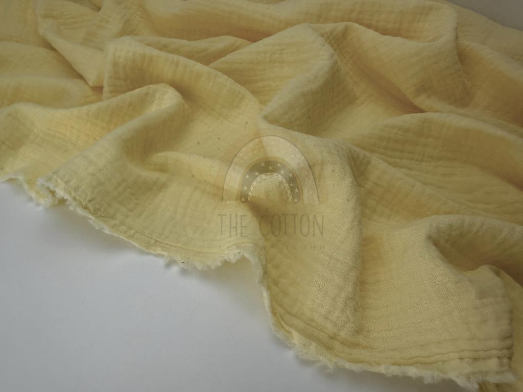 Муслін двошаровий - Однотон  пастельно-жовтий (21)