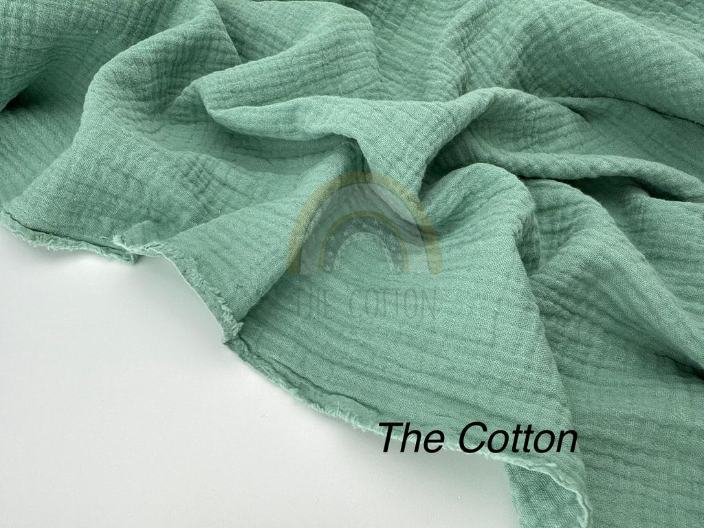 Муслін двошаровий - Однотон  оливковий (78)