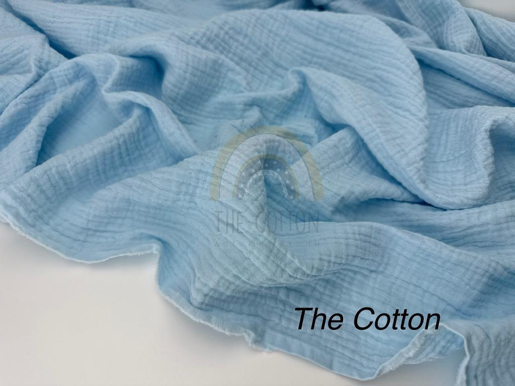 Муслін двошаровий - Однотон  блакитний (91)