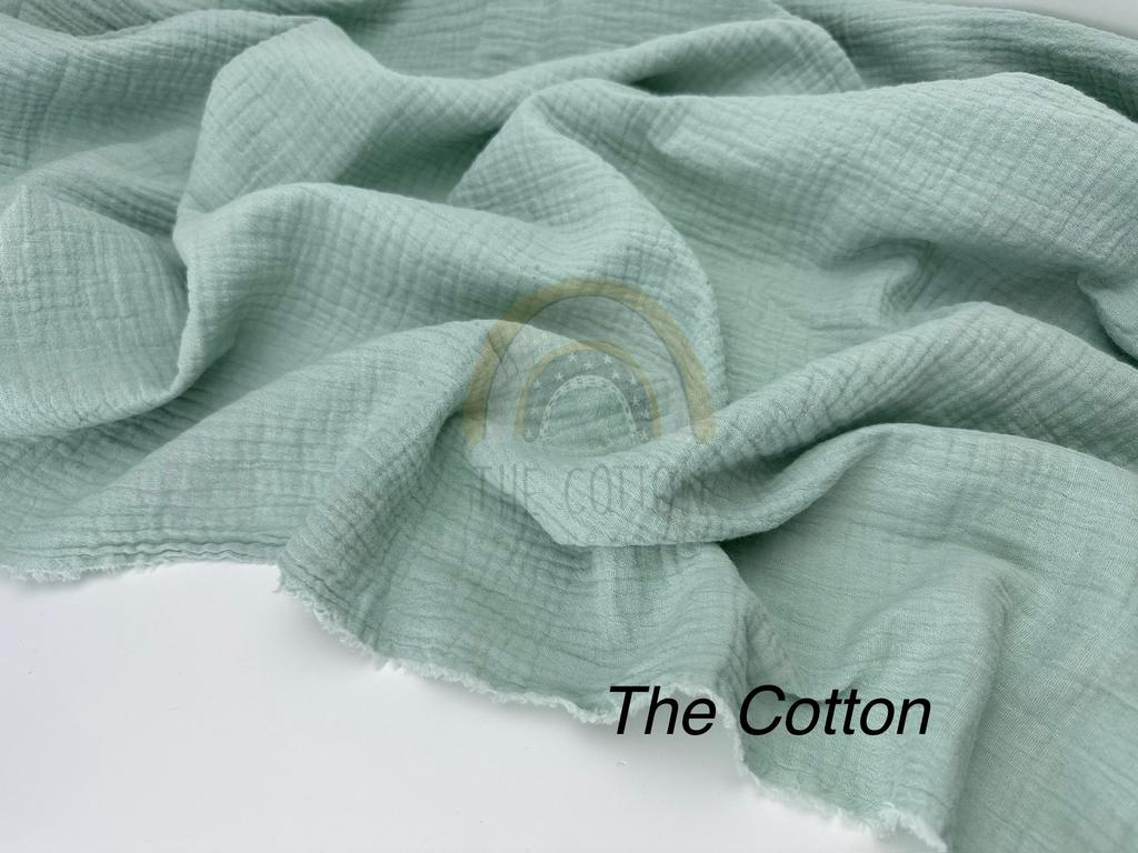 Муслін двошаровий - Однотон  попилясто м'ятний (92)