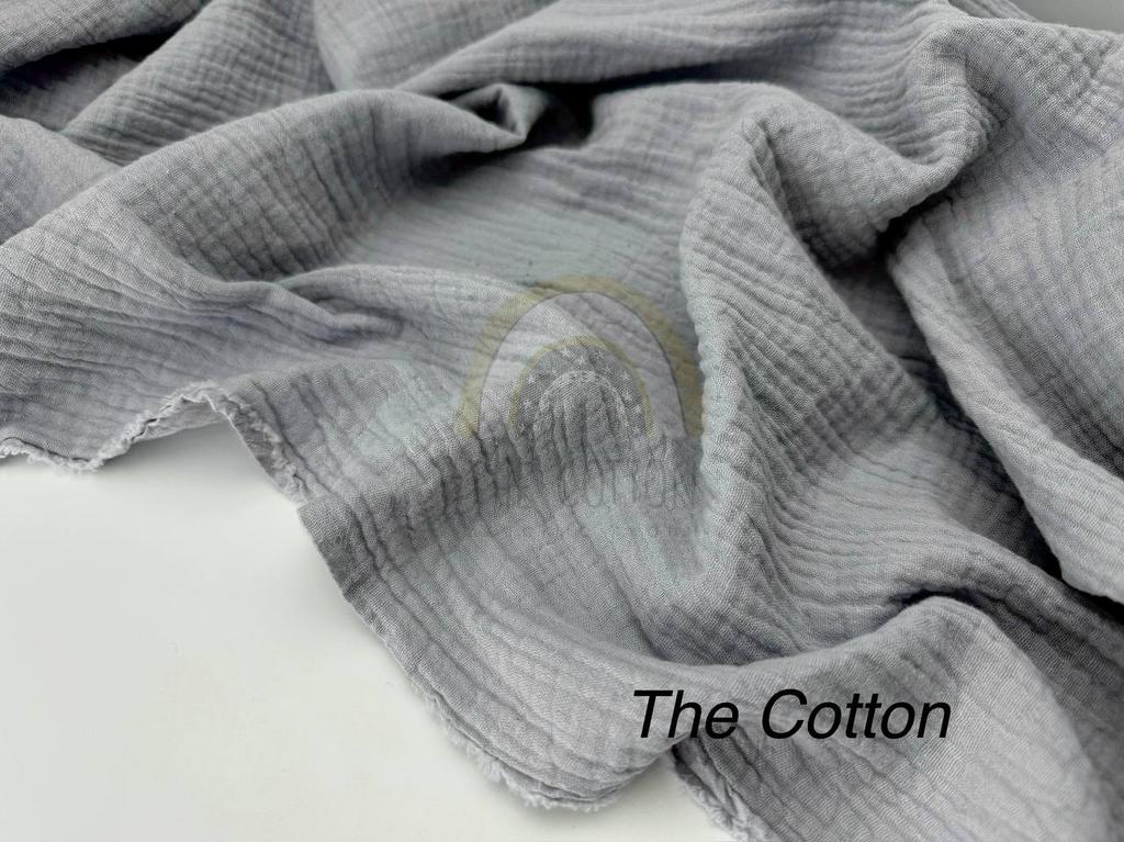 Муслін двошаровий - Однотон  сірий олов'яний (93)
