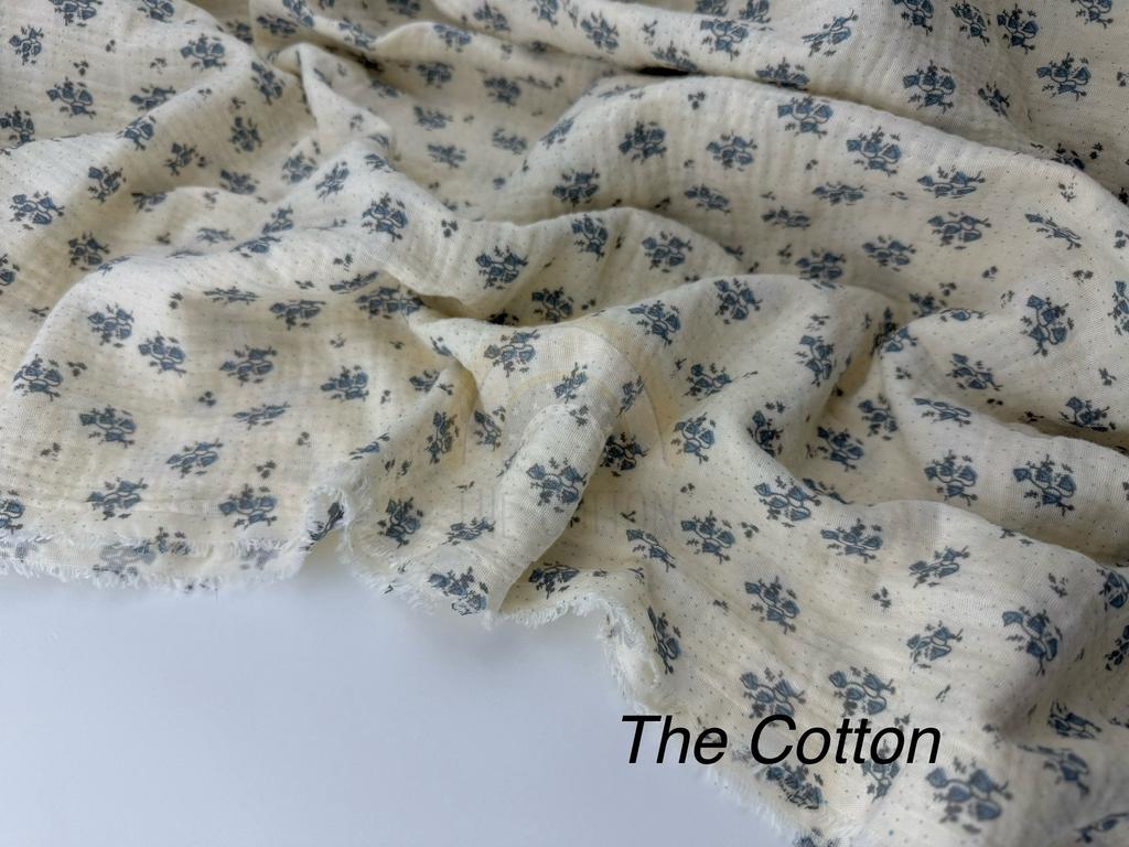 Муслін - Квіти дзвиночки на айворі