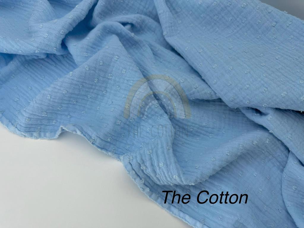 Муслін мушка - Однотон яскраво-блакитний