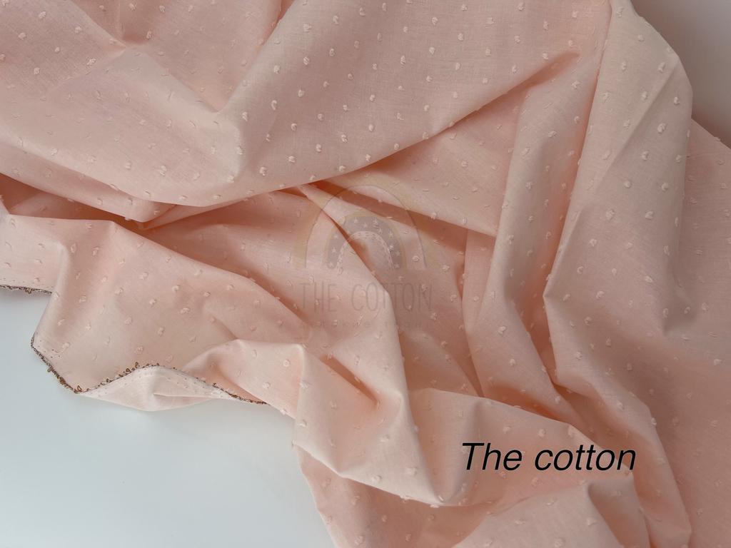 Батист вишивка - Однотон мушка на персиковому CIRCLE 103-C03