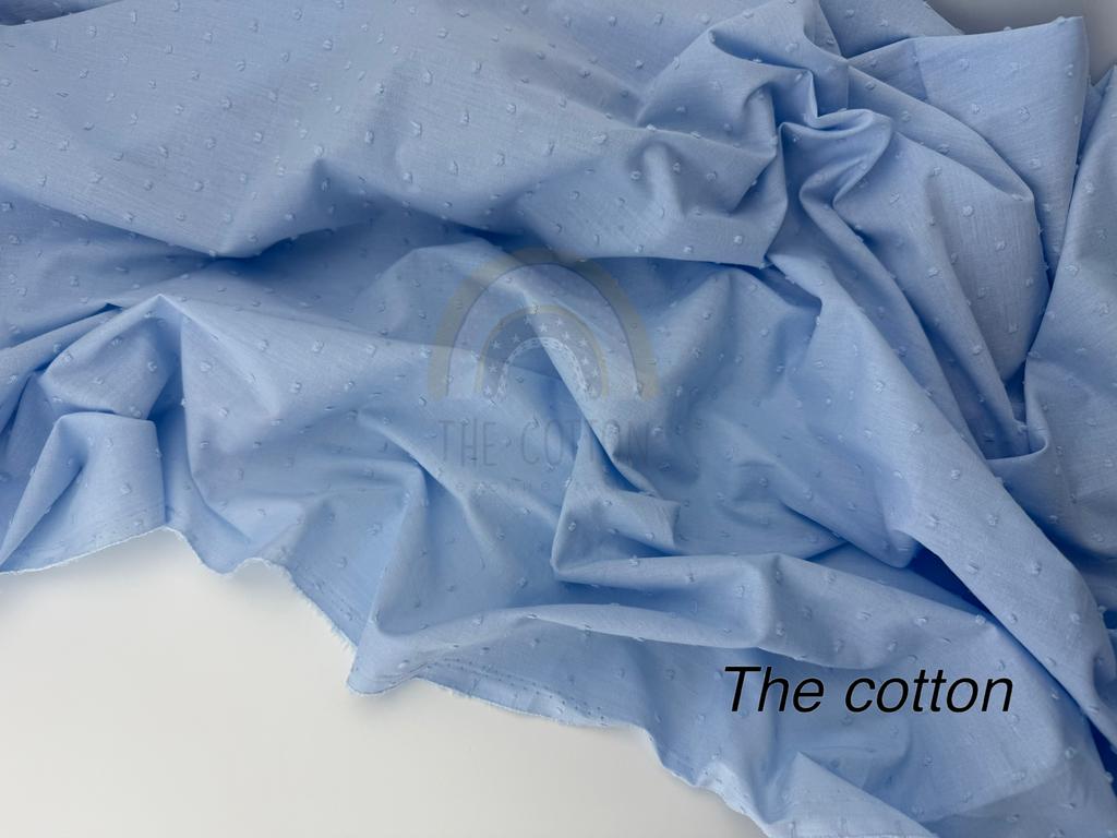 Батист вишивка - Однотон мушка на блакитному CIRCLE 103-C10