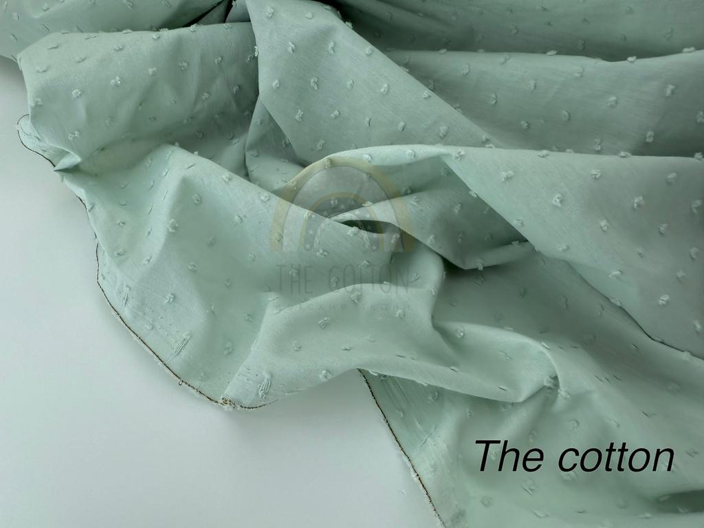 Батист вишивка - Однотон мушка на попилясто-м'ятному CIRCLE 103-C11