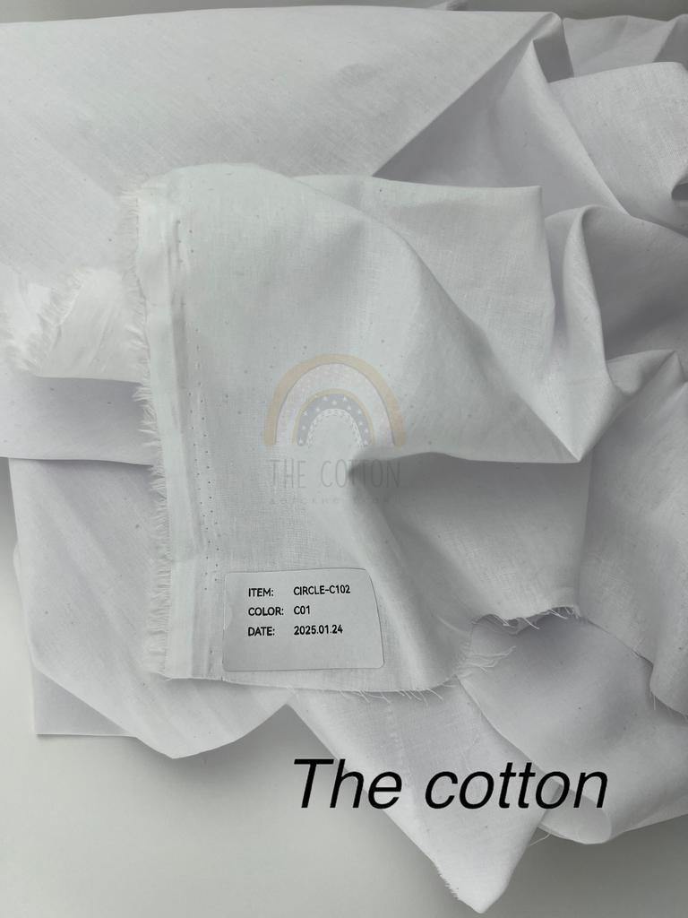Батист підкладочний - Однотон білий холодний CIRCLE 102-C01