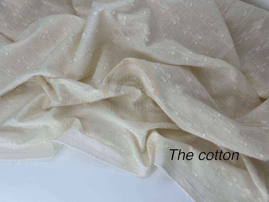 Батист вишивка - Однотон мушка подвійна середня на кремовому CIRCLE 104-C02