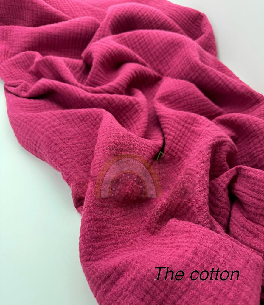 Муслін двошаровий - Однотон буряковий/винний (20)