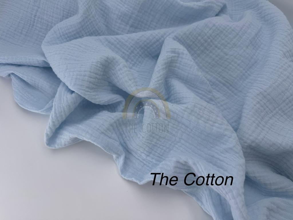 Муслін двошаровий - Однотон пильно-блакитний (69)