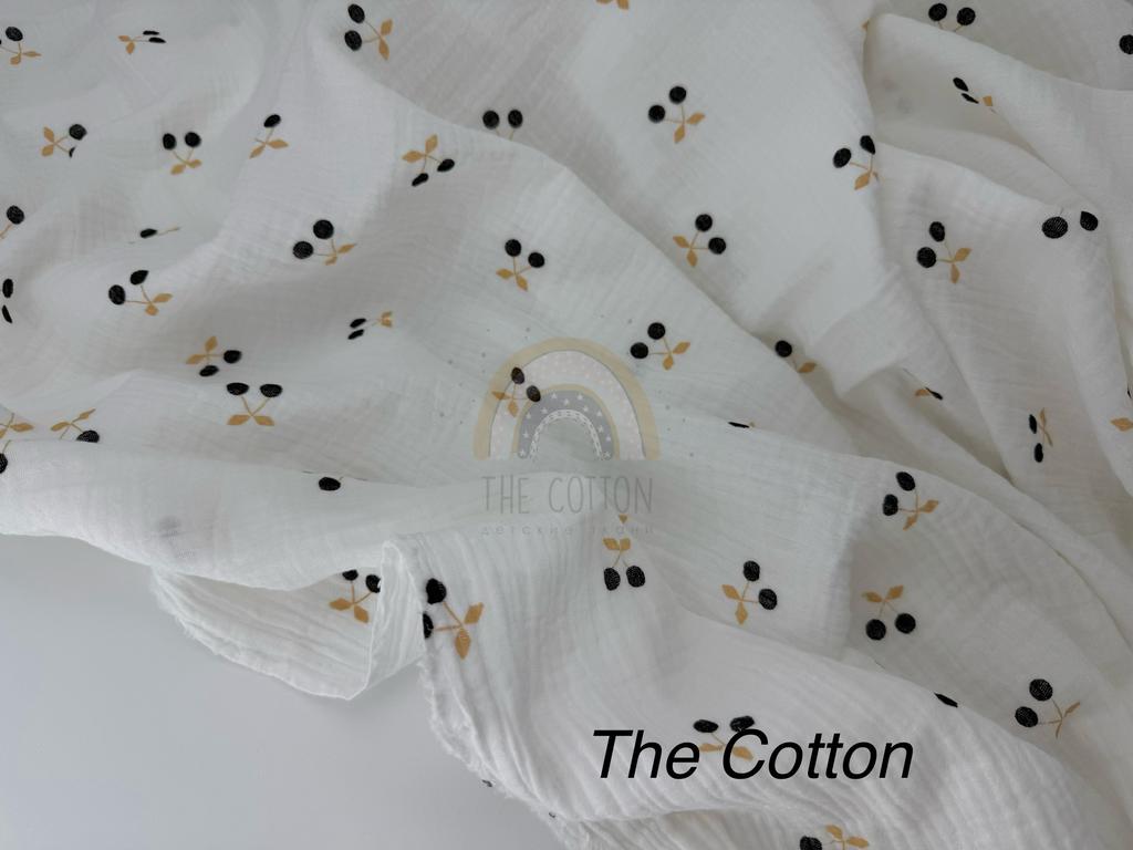 Муслін - Вишеньки чорні на молочному