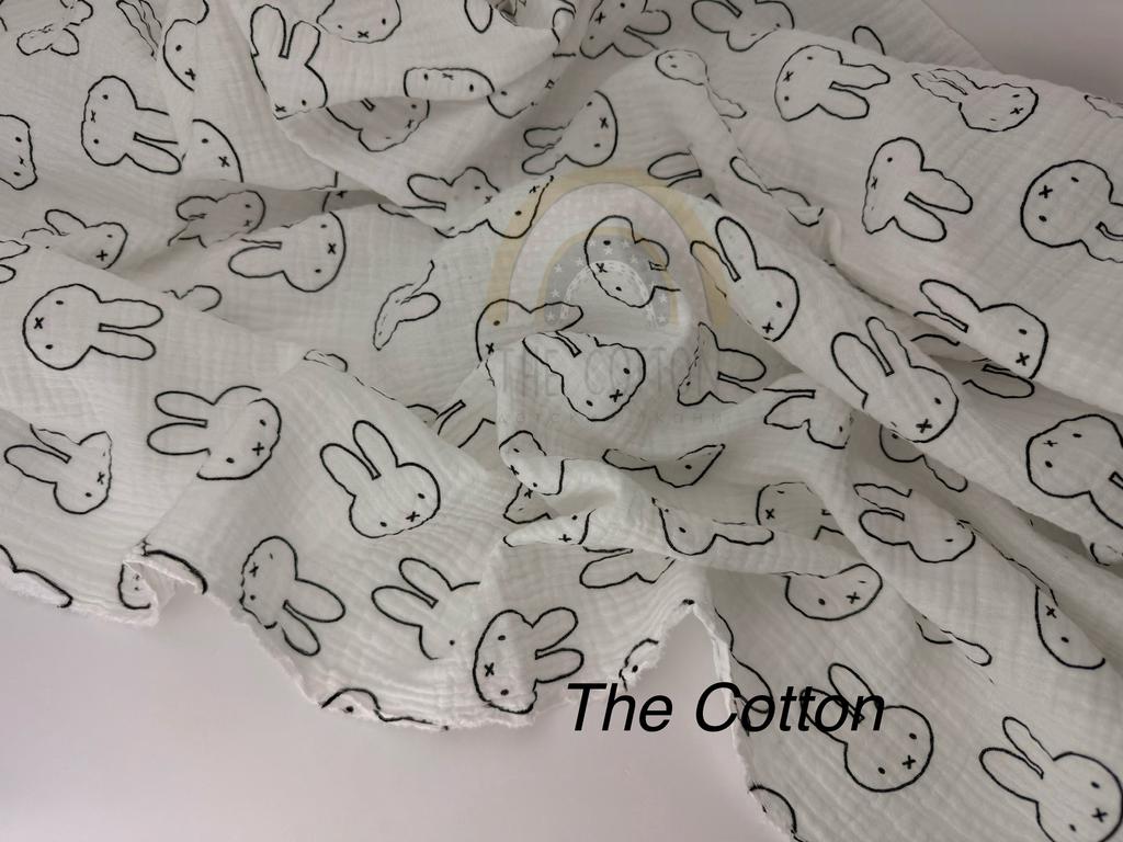 Муслін - Зайчата намальовані  на молочному