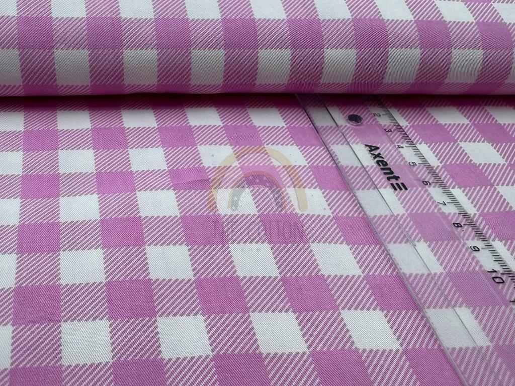 Бавовна Сатин - Маленькі квадрати  на біло-рожевому SP 1002