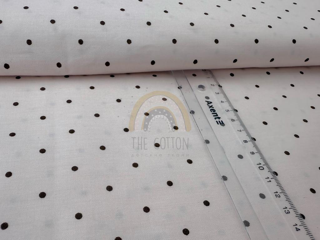 Бавовна Сатин - Середні чорні цятки на бежевому SP 1024