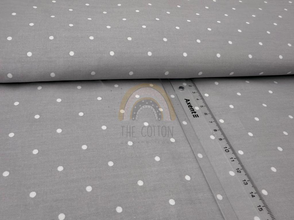 Бавовна Сатин - Середні білі цятки на сірому SP 1022