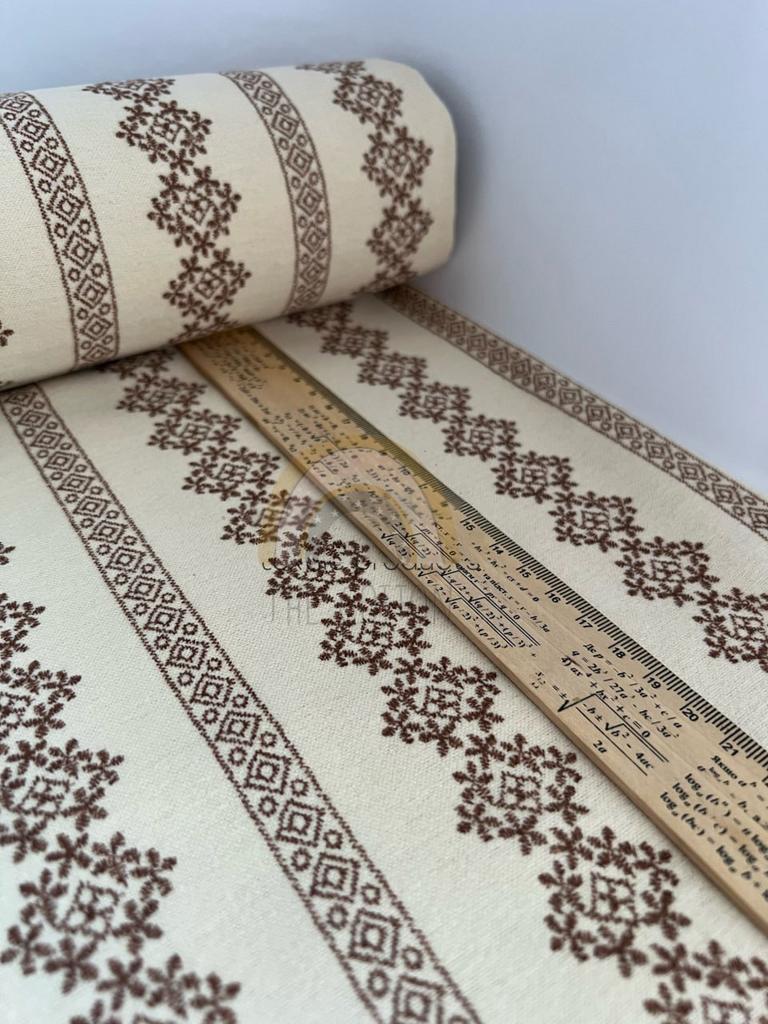 Фланель - Тепла бавовна - Вишиванка широка на айворі