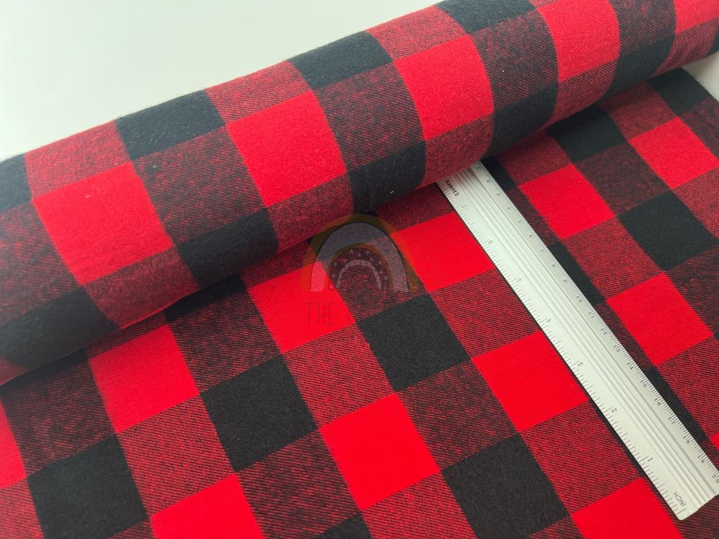 Сорочкова фланель  -  Сорочкова фланель  принт геометричний червоно-чорна DENNIS-2C1